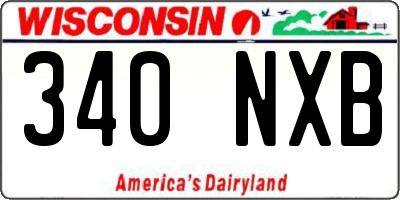 WI license plate 340NXB