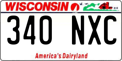 WI license plate 340NXC