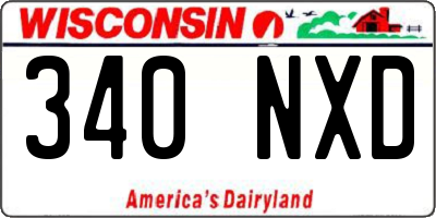 WI license plate 340NXD