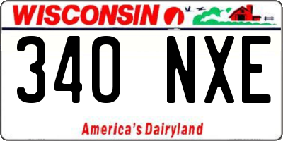 WI license plate 340NXE