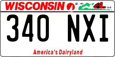 WI license plate 340NXI