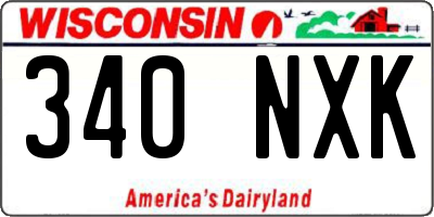 WI license plate 340NXK