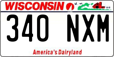 WI license plate 340NXM
