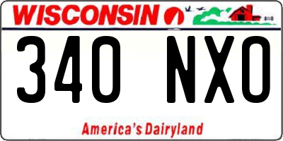 WI license plate 340NXO