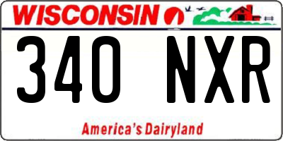 WI license plate 340NXR