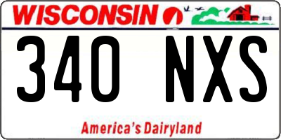 WI license plate 340NXS