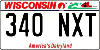 WI license plate 340NXT