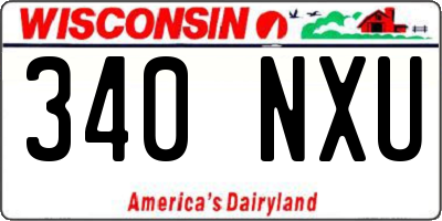 WI license plate 340NXU