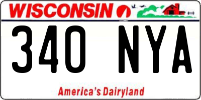 WI license plate 340NYA