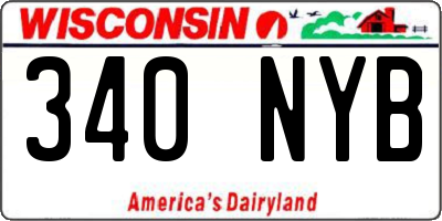 WI license plate 340NYB