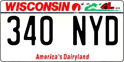 WI license plate 340NYD