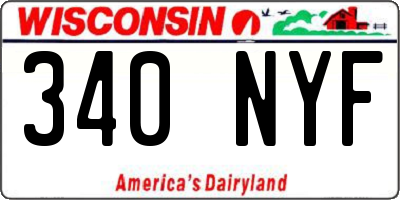 WI license plate 340NYF