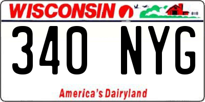 WI license plate 340NYG