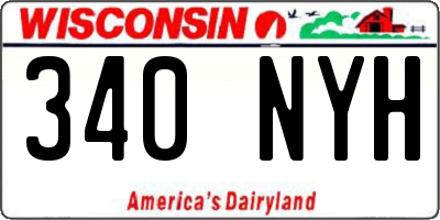 WI license plate 340NYH