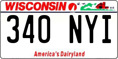 WI license plate 340NYI