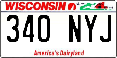 WI license plate 340NYJ