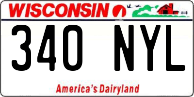 WI license plate 340NYL