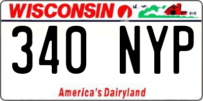 WI license plate 340NYP
