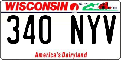 WI license plate 340NYV