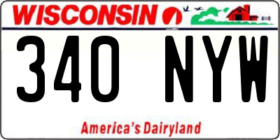 WI license plate 340NYW
