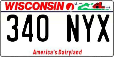 WI license plate 340NYX