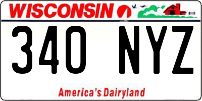 WI license plate 340NYZ