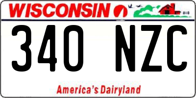 WI license plate 340NZC
