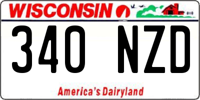 WI license plate 340NZD
