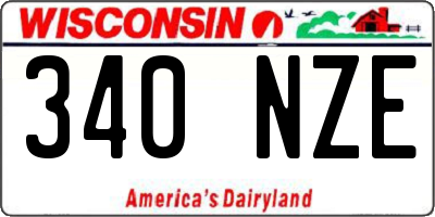 WI license plate 340NZE