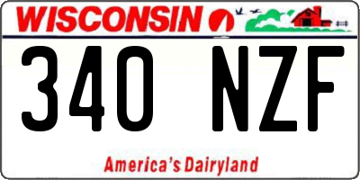 WI license plate 340NZF