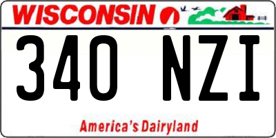 WI license plate 340NZI