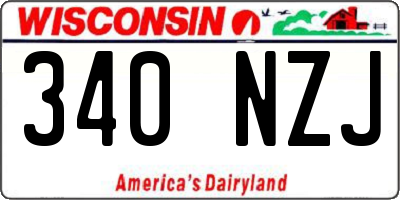 WI license plate 340NZJ