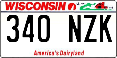 WI license plate 340NZK