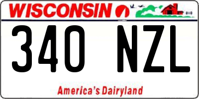 WI license plate 340NZL
