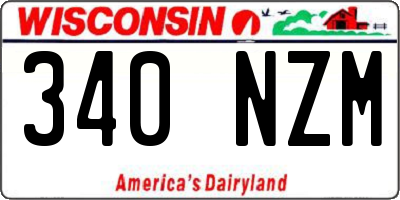 WI license plate 340NZM