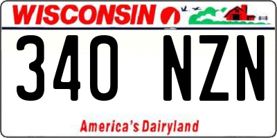 WI license plate 340NZN