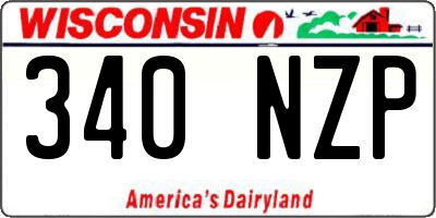 WI license plate 340NZP