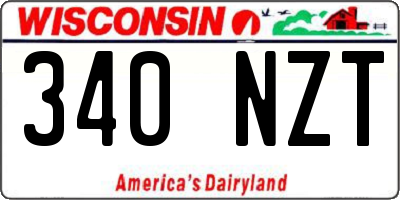 WI license plate 340NZT