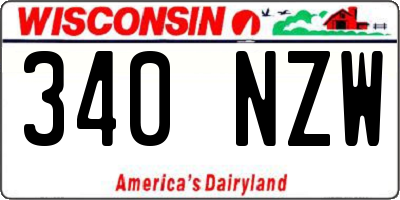 WI license plate 340NZW