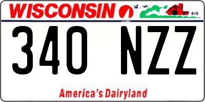 WI license plate 340NZZ