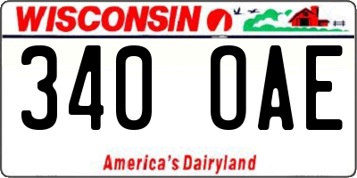 WI license plate 340OAE
