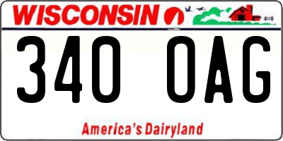 WI license plate 340OAG