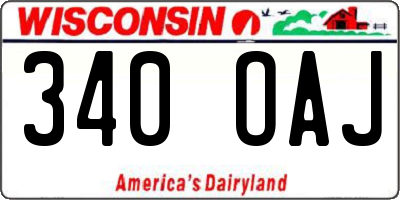 WI license plate 340OAJ