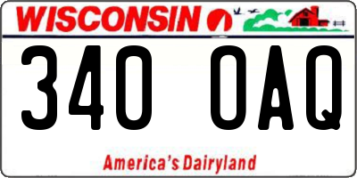 WI license plate 340OAQ