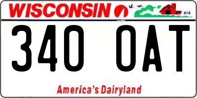 WI license plate 340OAT