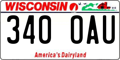 WI license plate 340OAU