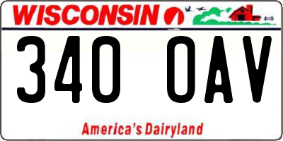WI license plate 340OAV