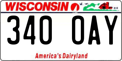 WI license plate 340OAY