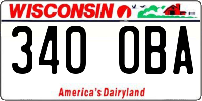 WI license plate 340OBA