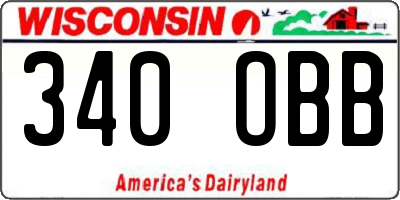 WI license plate 340OBB